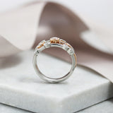 18ct White and Rose Gold Diamond Bubble Ring