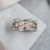 18ct White and Rose Gold Diamond Bubble Ring