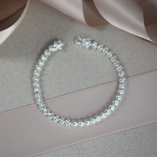 Silver Cubic Zirconia Tennis Bracelet