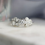 9ct White Gold Diamond Bubble Ring