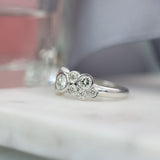 9ct White Gold Diamond Bubble Ring