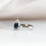 18ct White Gold Sapphire & Diamond Ring Cluster