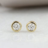 9ct Yellow Gold Diamond Stud Earrings .32ct