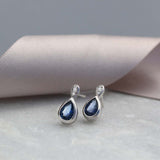 9ct White Gold Pear Shape Earring