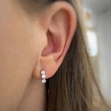 Silver CZ Drop Earrings