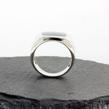 Silver Chunky Large Black Signet Ring