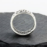 Silver Ring With Oxidized Pierced Out Pattern