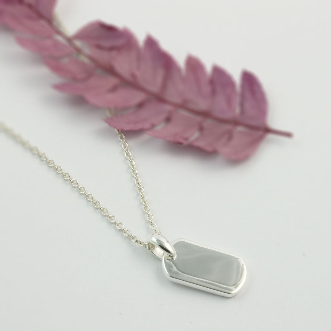 Silver Rounded Oblong Plain Pendant