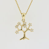 9ct Yellow Gold Diamond Set Tree of Life Pendant