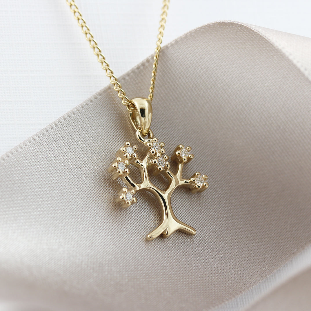 14k solid Gold pendant, Tree of life Necklace, round frame, Israel jewelry,  - Jerusalem Jeweler
