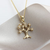 9ct Yellow Gold Diamond Set Tree of Life Pendant