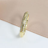 18ct Yellow Gold Chamfered Edge Diamond Pave Set Ring 0.54ct