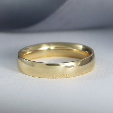 9ct Yellow Gold 4mm Soft Court Wedding Ring