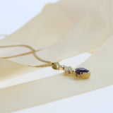 9ct Yellow Gold Amethyst & Diamond Bubble Pendant