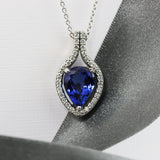 Large 18ct Gold Tanzanite And Diamond Pendant