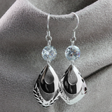 Silver CZ Drop Earrings