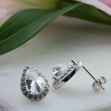 Silver Halo Stud Earrings