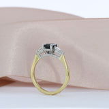 18ct Yellow Gold & Platinum Sapphire Diamond Ring