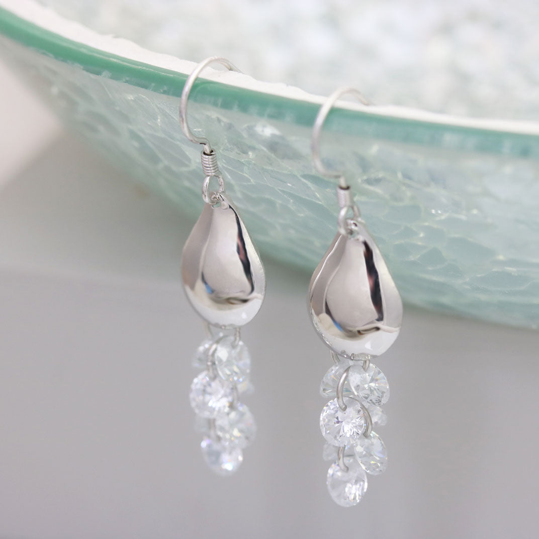 Silver Fancy Drop Earrings