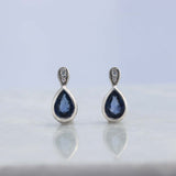 9ct White Gold Pear Shape Earring