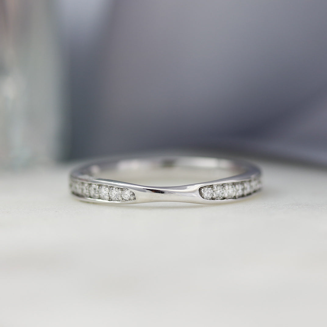 18ct White Gold Diamond Twist Ring