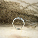 Silver Narrow Hammered Effect Ring